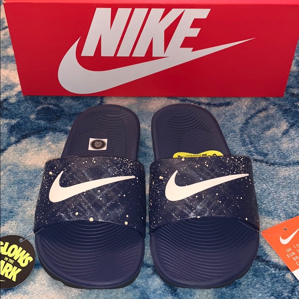 Nike Glow in the Dark Kawa Kids Slides Sandals New